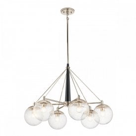 MARILYN 6 Light Chandelier | Polished Nickel | Matte Black