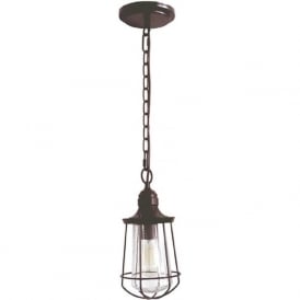 MARINE traditional bronze hanging porch lantern - small