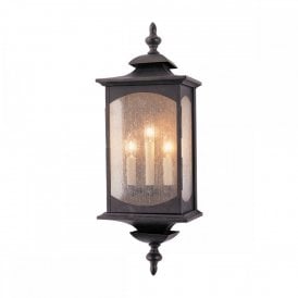 MARKET Square Bronze and Seeded Glass Wall Light