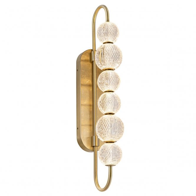 Marni 6 Head Natural Brass LED Wall Light