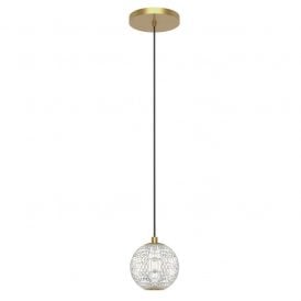 modern LED ceiling pendant in brass finish 