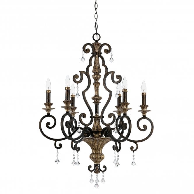 MARQUETTE French heirloom finish chandelier for high ceilings