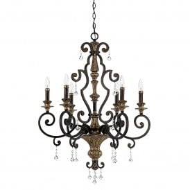 MARQUETTE French heirloom finish chandelier for high ceilings