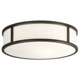 MASHIKO IP44 circular bathroom wall light - bronze, medium