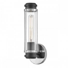 slim tube light with black and chrome accents