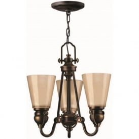 MAYFLOWER traditional 3 light bronze chandelier