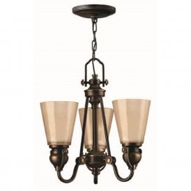 MAYFLOWER traditional 3 light bronze chandelier