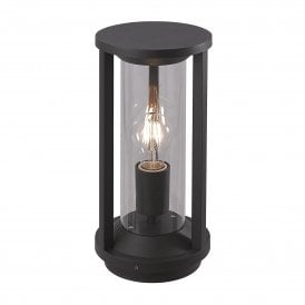 MERLIN IP65 medium exterior post light in athracite finish with clear glass