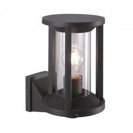 MERLIN IP65 outdoor wall lantern in athracite finish with clear glass