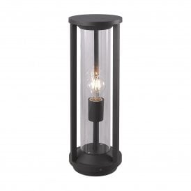 MERLIN IP65 tall exterior post light in athracite finish with clear glass