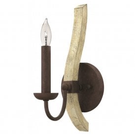 MIDDLEFIELD distressed wood and rustic iron single wall light