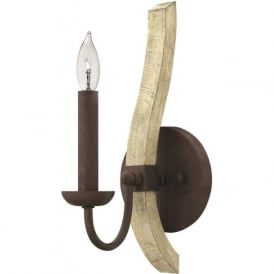 MIDDLEFIELD distressed wood and rustic iron single wall light