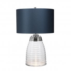  Table Lamp in Glass with Teal Shade