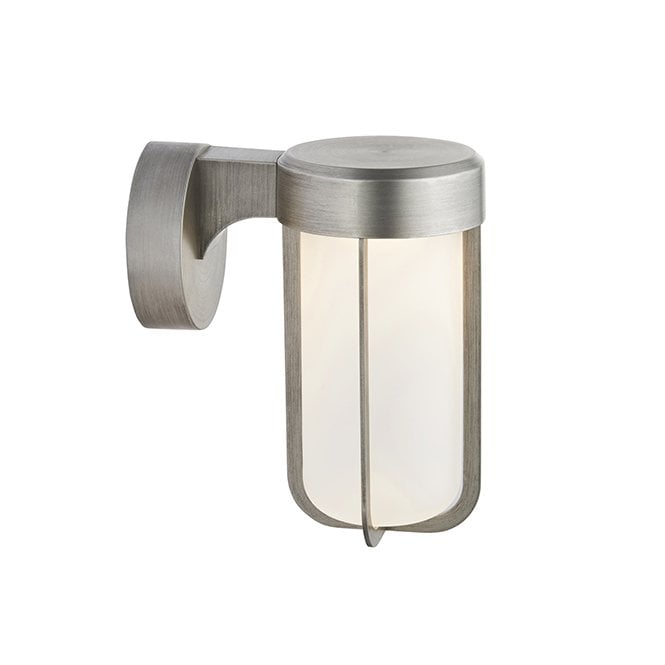MILTON Die-Cast Ip44 Brushed Silver With Frosted Glass Led Wall Light