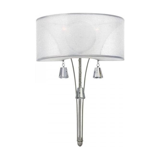 MIME brushed nickel wall sconce with crystal