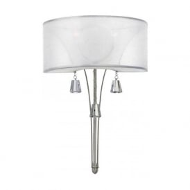 MIME brushed nickel wall sconce with crystal