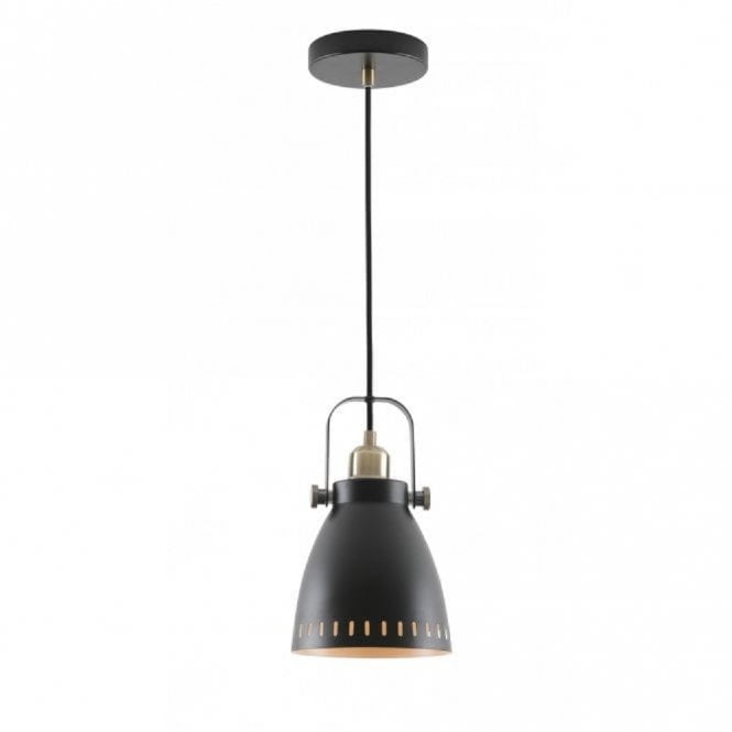MINSTER matt black ceiling pendant in retro industrial design - small