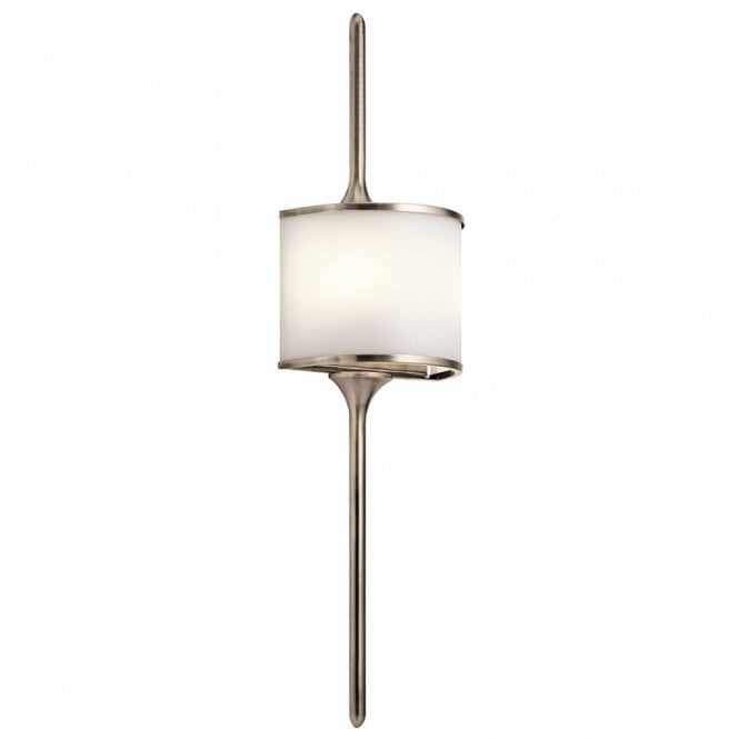 MONA mid-century LED pewter wall light with IP44 rating - large