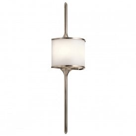 MONA mid-century LED pewter wall light with IP44 rating - large