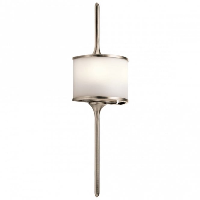 MONA mid-century LED pewter wall light with IP44 rating - small