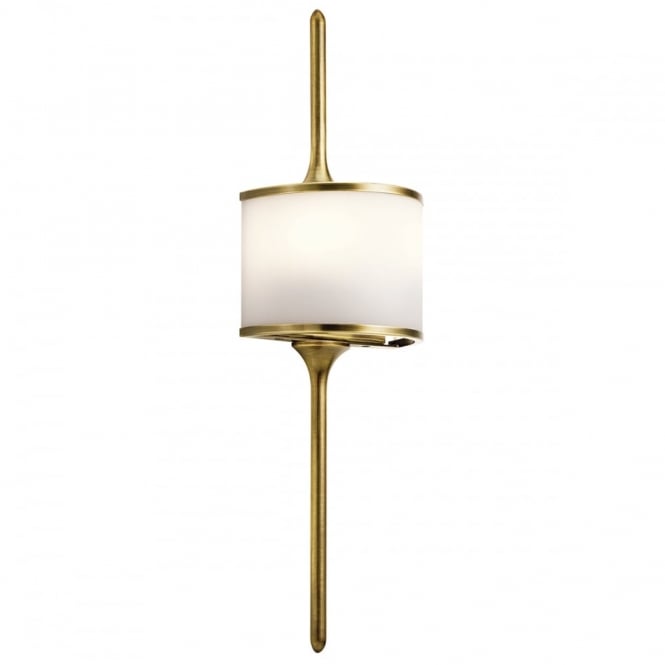 MONA mid-century LED polished brass wall light with IP44 rating - large