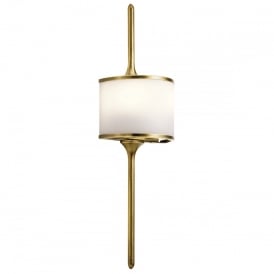 MONA mid-century LED polished brass wall light with IP44 rating - large