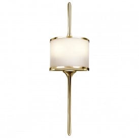 MONA mid-century LED polished brass wall light with IP44 rating - small