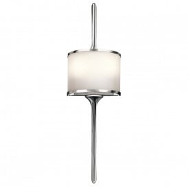 MONA mid-century LED polished chrome wall light with IP44 rating - small