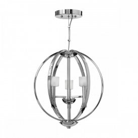 MONDO 3 Light Chandelier | Polished Chrome