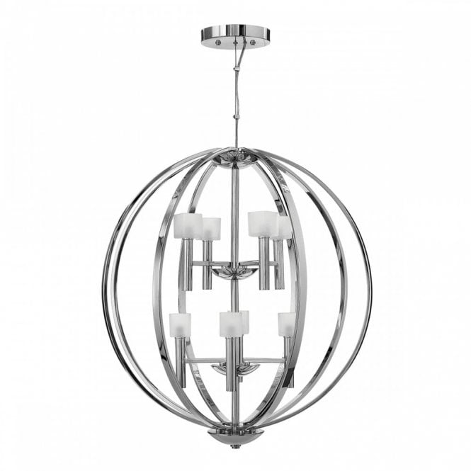 MONDO 8 Light Chandelier | Polished Chrome