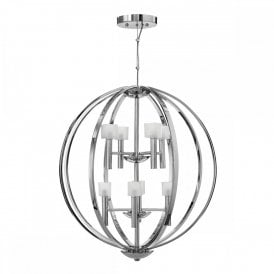 MONDO 8 Light Chandelier | Polished Chrome