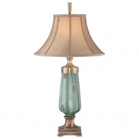MONTEVERDE tall pale green ceramic table lamp with shade