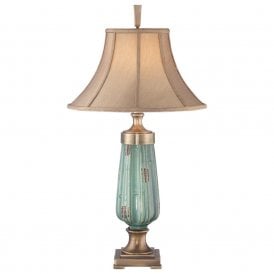 MONTEVERDE tall pale green ceramic table lamp with shade