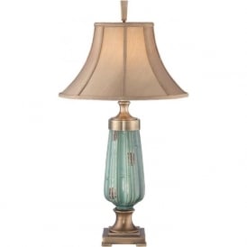 MONTEVERDE tall pale green ceramic table lamp with shade