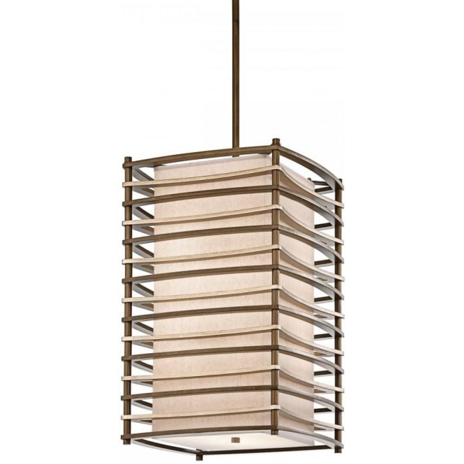 MOXIE bronze hanging pendant light in Deco styling