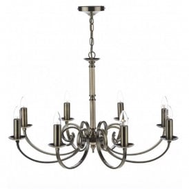 MURRAY traditional antique brass chandelier with 8 candle lights