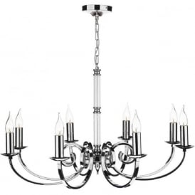MURRAY traditional polished chrome chandelier with 8 candle lights
