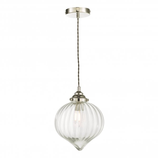 MYA Single Pendant Light | Polished Nickel | Glass