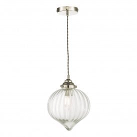 MYA Single Pendant Light | Polished Nickel | Glass