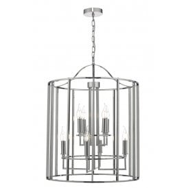 8 Light Ceiling Lantern in Polished Chrome
