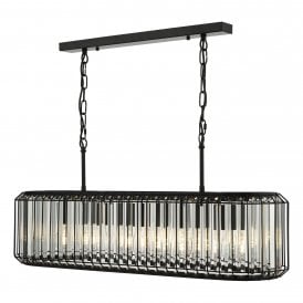 modern black and crystal bar pendant light
