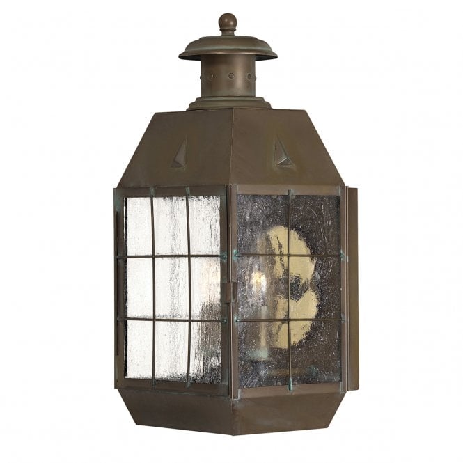 NANTUCKET Large Brass Exterior Wall Lantern
