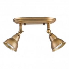 Nathaniel 2 Light Plate Spotlight Aged Brass