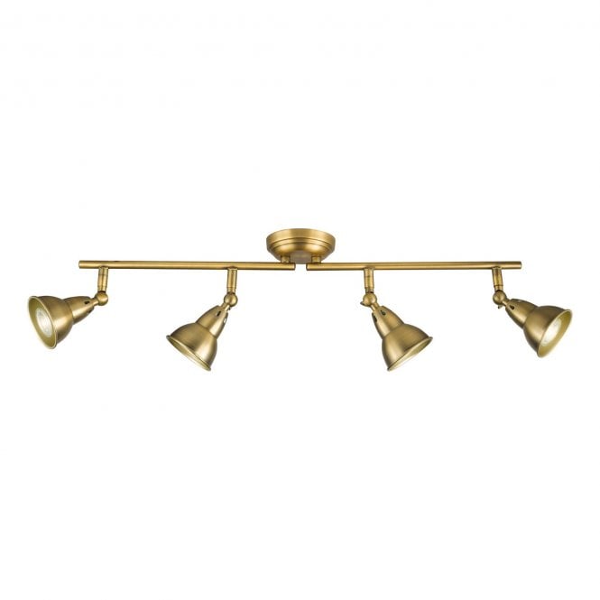 Nathaniel Aged Brass 4 Light Bar Spotlight