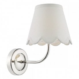 polished nickel wall light bracket with built in LED