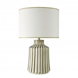 A 70s inspired neutral ceramic table lamp base 
