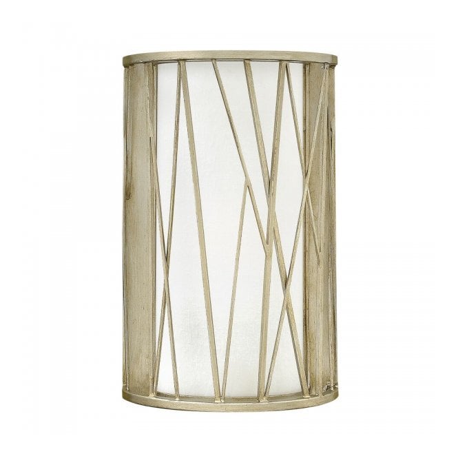 NEST modern flush fitting wall light in silver leaf finish