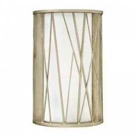 NEST modern flush fitting wall light in silver leaf finish