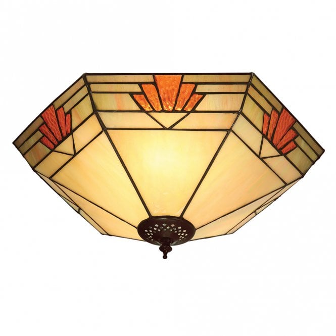 NEVADA Art Deco style Tiffany light for low ceilings