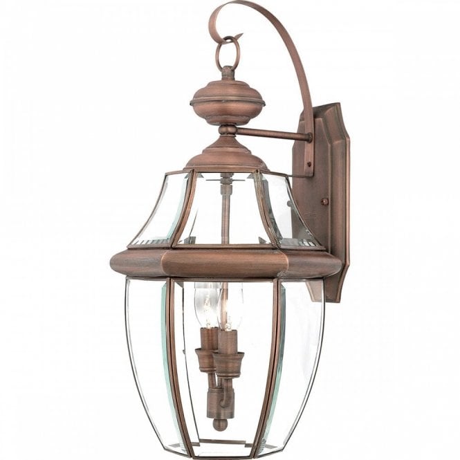 NEWBURY traditional copper garden wall lantern - large